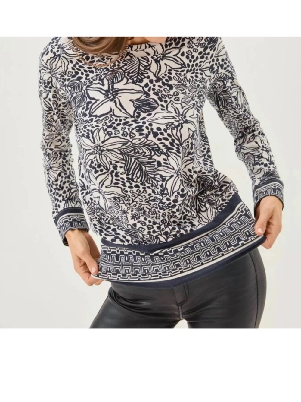 Lilly Pulitzer Tamika Lots to Spot Engineered Onyx Top Medium New